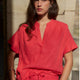 Thandie Linen Top - Watermelon