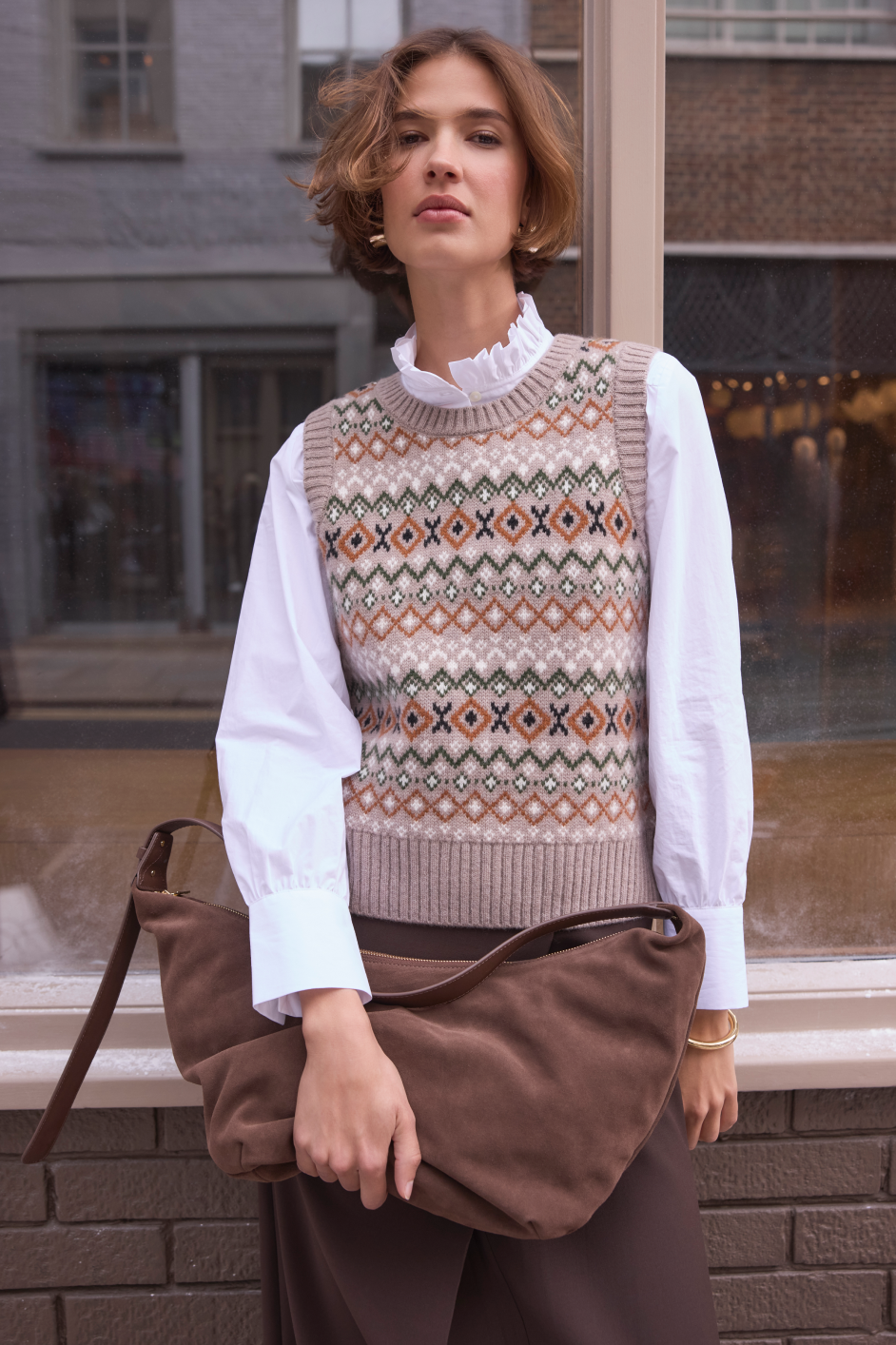 Beau Fairisle Tank - Oat Fairisle