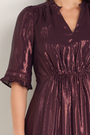 Vivien Silk Blend Dress - Deep Fig Lame