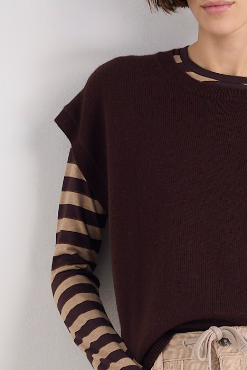 Fleur Merino Tank - Cocoa