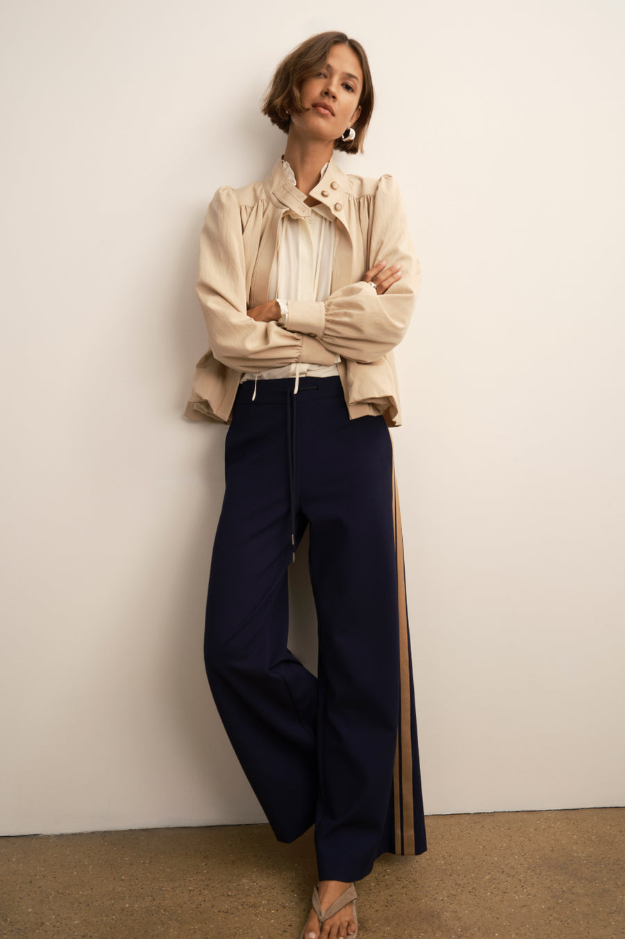 Penny Ponte Palazzo Trouser - Midnight/Sand
