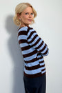 Cath x WYSE Brigitte Jumper - Chocolate/Sky Blue