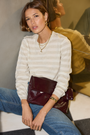 Cath x WYSE Brigitte Jumper - Ivory/Gold Metallic Stripe