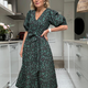 Tamsin Dress - Green Leopard