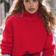 Liana Chunky Funnel Neck Jumper - Cranberry Red