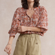 Nova Blouse - Warm Clay Layered Ditsy