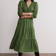 Grace Silk Blend Dress - Fern Green