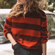 Sienna Brushed Jumper - Aubergine/Red Stripe