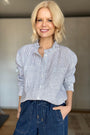 Odile Linen Shirt - Blue Stripe