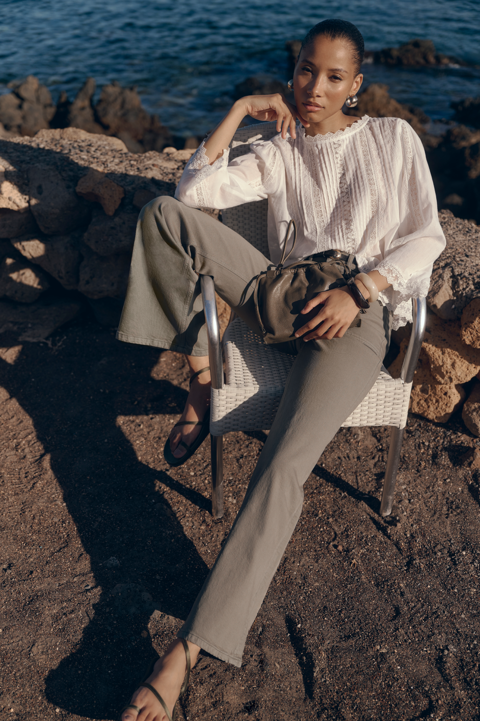 Flossie Flare Jean - Soft Khaki