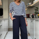 Elyna Tee - Midnight/Ivory Stripe