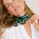Serena Silk Scarf - Green Floral