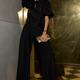Cath x WYSE Audrey Pleat Trouser - Black