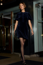 Cath x WYSE Diana Velvet Dress - Midnight