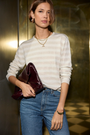 Cath x WYSE Brigitte Jumper - Ivory/Gold Metallic Stripe