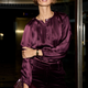 Cath x WYSE Elizabeth Silk Satin Blouse - Deep Fig