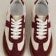 Gigi Leather Trainer - Ivory/Dark Fig