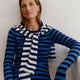 Marnie Long Sleeve Jersey Top - Midnight/Denim Blue Stripe