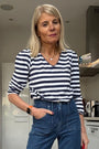 Elyna Tee - Midnight/Ivory Stripe