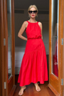 Cath x WYSE Riviera Dress - Red Pop