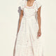Romilly Dress - White Floral Embroidery