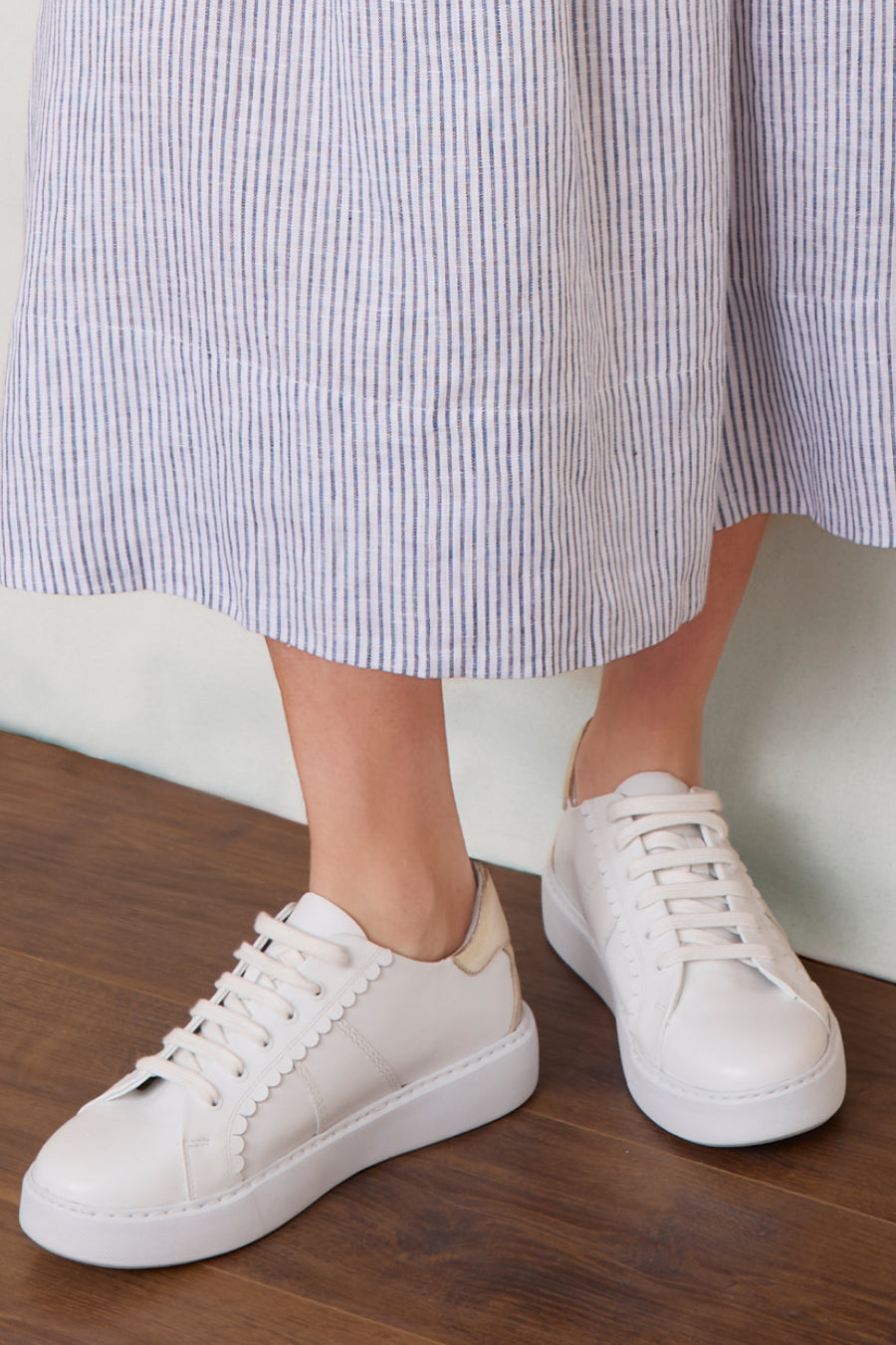 Winnie Leather Trainer - White/Gold