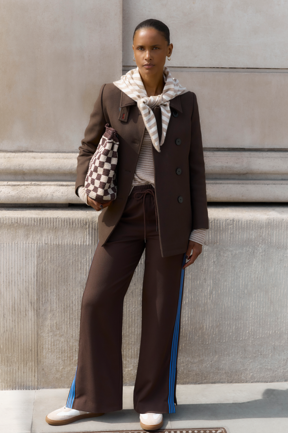 Suzy Side Stripe Trouser - Cocoa