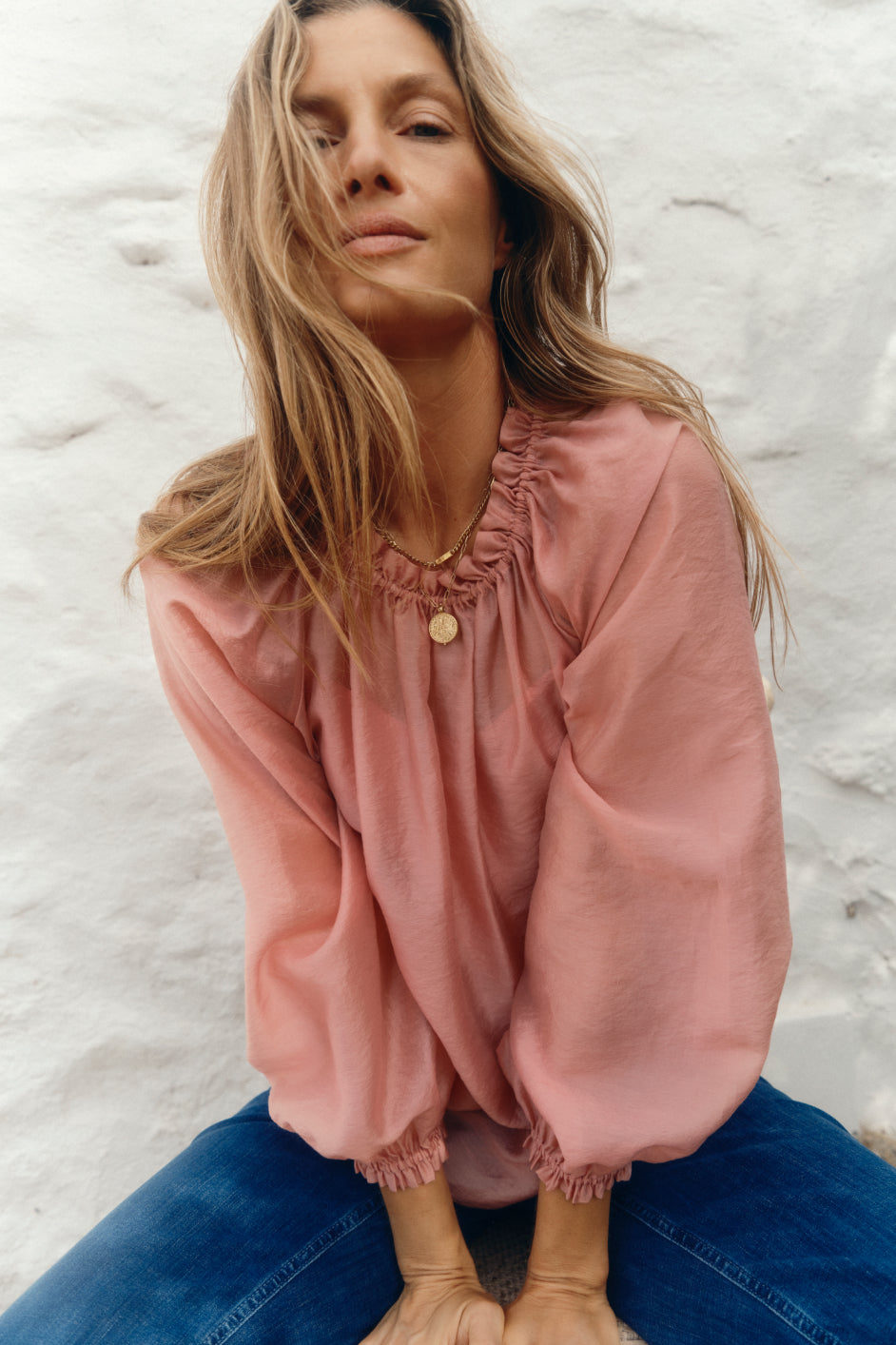 Belle Blouse - Rosewood Pink