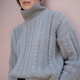 Liana Chunky Funnel Neck Jumper - Taupe Cable