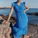 Miah Silk Blend Dress - Regatta Blue