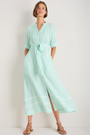 Otti Midi Dress - Jade Green/White Stripe
