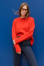 Liana Chunky Crew Neck Jumper - Paprika Orange