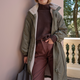 Freya Faux Fur Lined Coat - Mid Olive