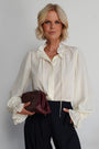 Cath x WYSE Victoria Tie Neck Silk Blouse - Ivory