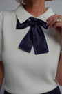 Cath x WYSE Gabrielle Tie Knit Top - Ivory