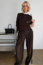 Cath x WYSE Audrey Wool Blend Trouser - Chocolate