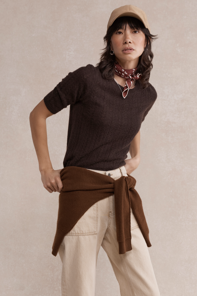 Elodie Knit Top - Cocoa