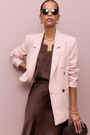 Maisie Double Breasted Blazer - Dusky Pink
