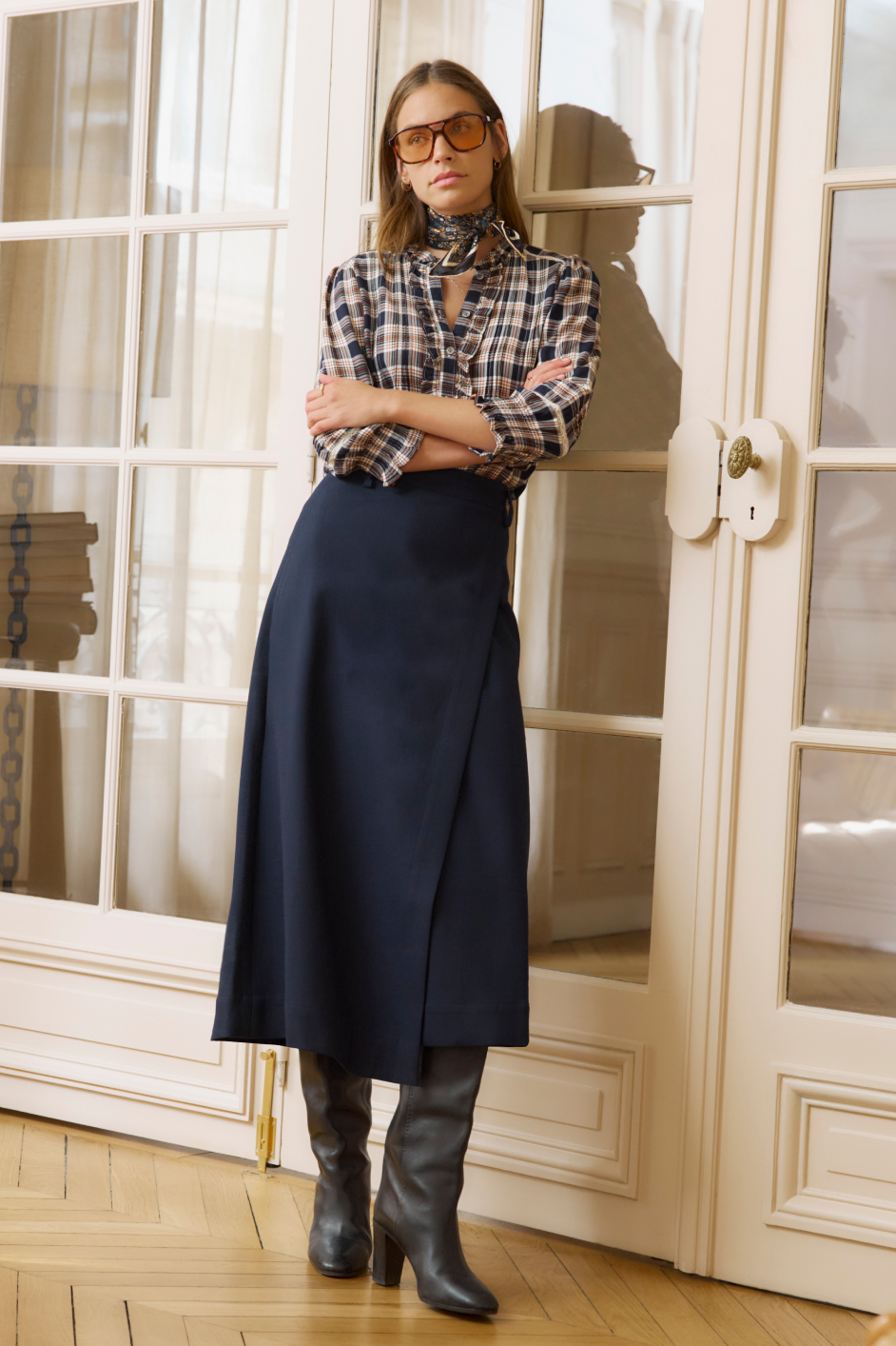 DB x WYSE Wrap Skirt - Midnight