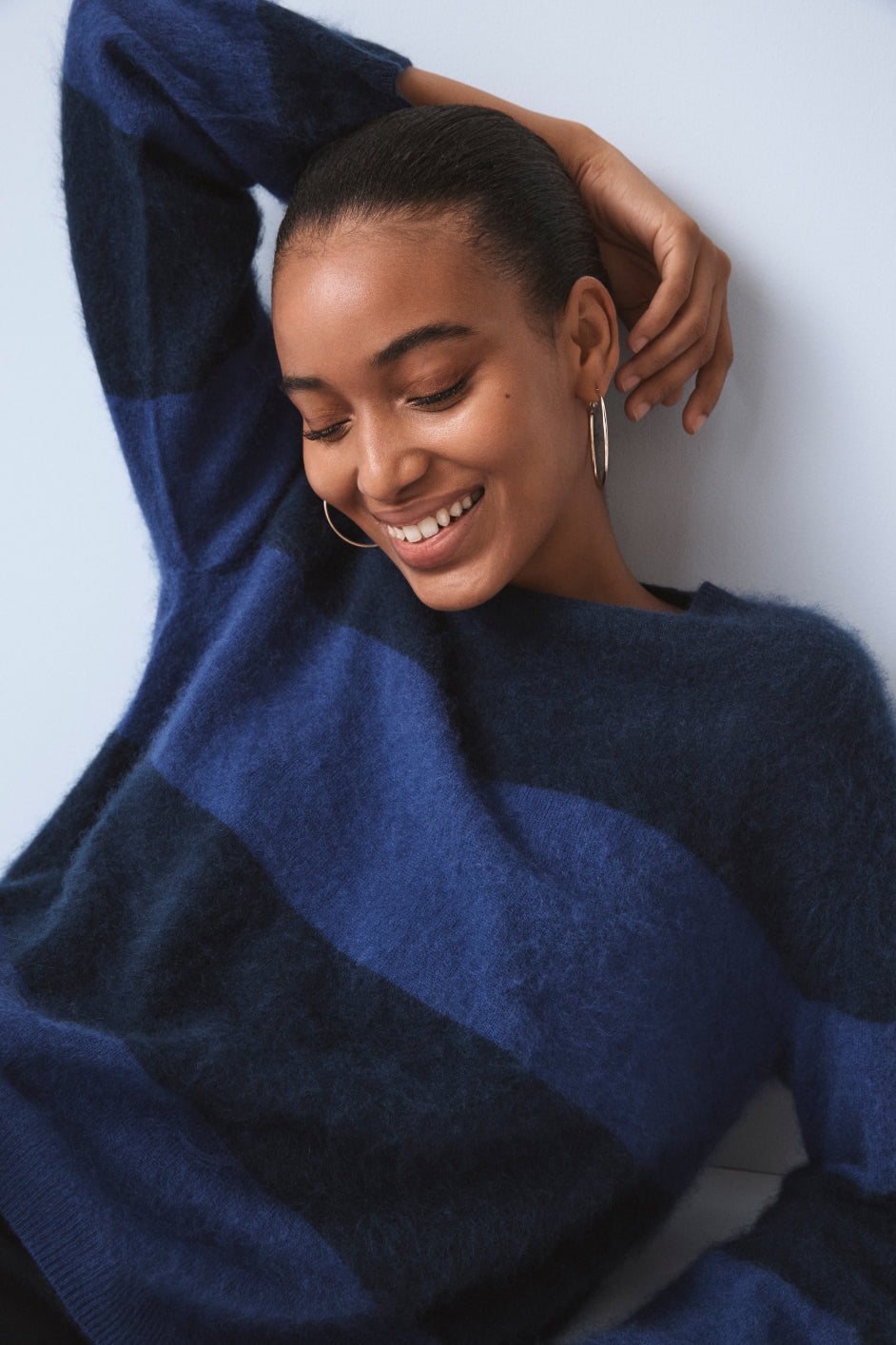 Sienna Brushed Jumper - Midnight/Purple Stripe