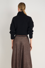 Liana Chunky Funnel Neck Jumper - Black