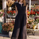 Edith Jersey Woven Mix Dress - Black