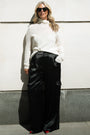 Erica Davies x WYSE Satin Cargo Trouser - Black