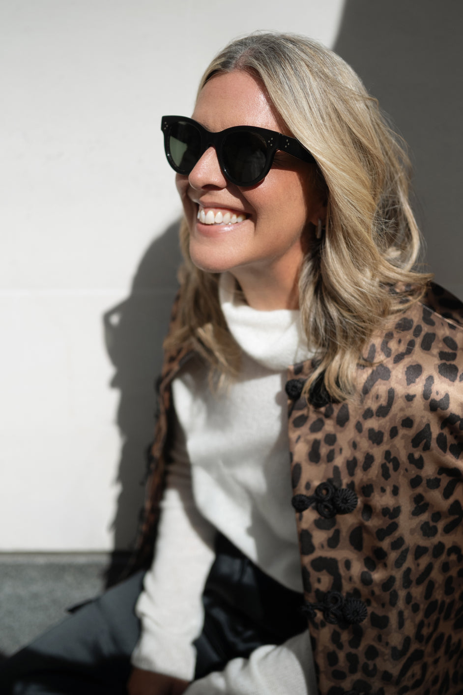Erica Davies x WYSE Satin Jacket - Leopard