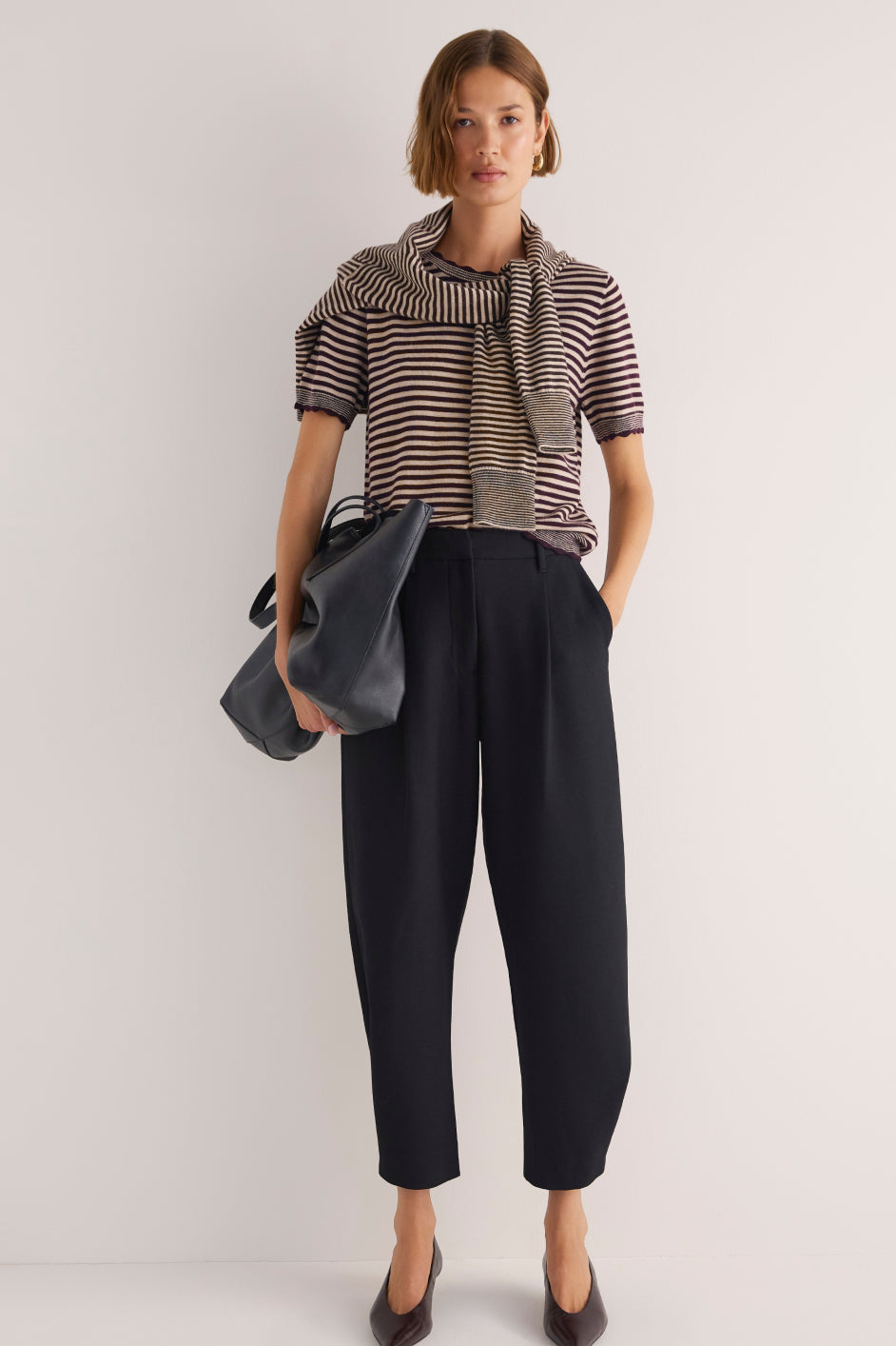 Pina Wool Blend Trouser - Black