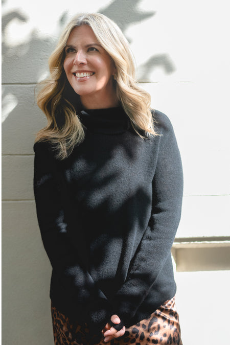 Erica Davies x WYSE Cashmere Roll-Neck Jumper - Black