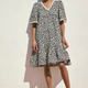 Elise Dress - Leopard/Metallic Stripe
