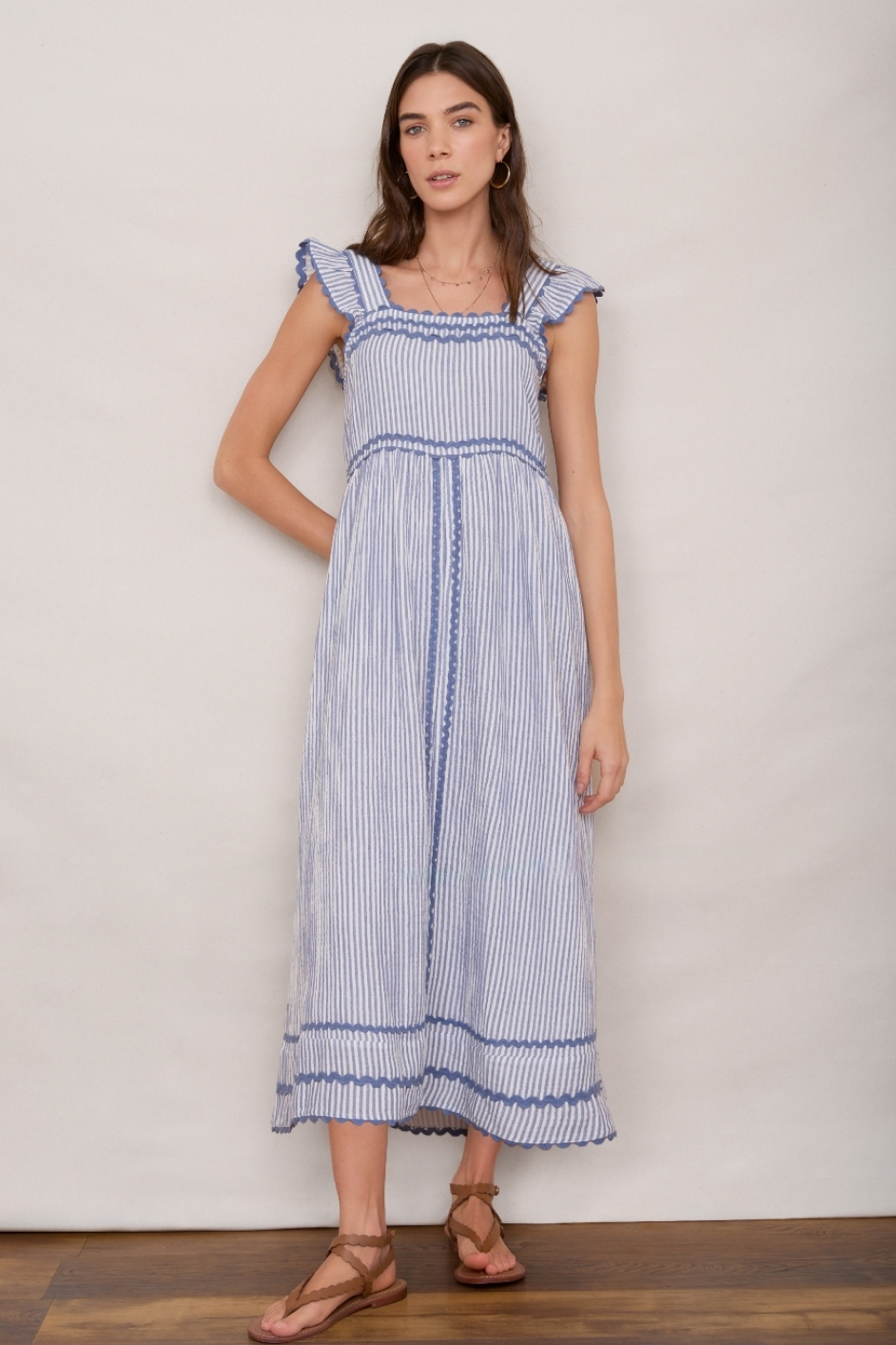 Sophia Dress - Blue Stripe