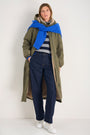 Freya Faux Fur Lined Coat - Mid Olive
