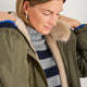 Freya Faux Fur Lined Coat - Mid Olive